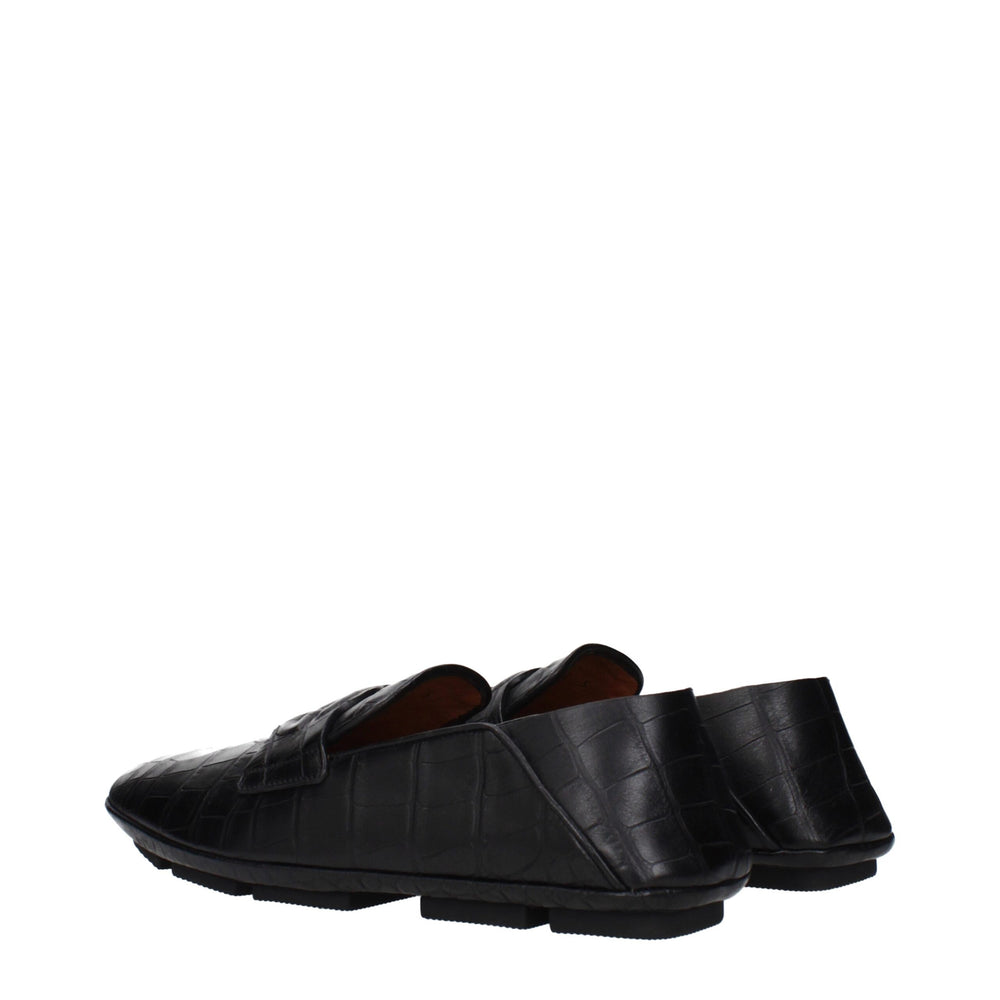 Dolce & Gabbana Leather Slip-On Loafers in Black