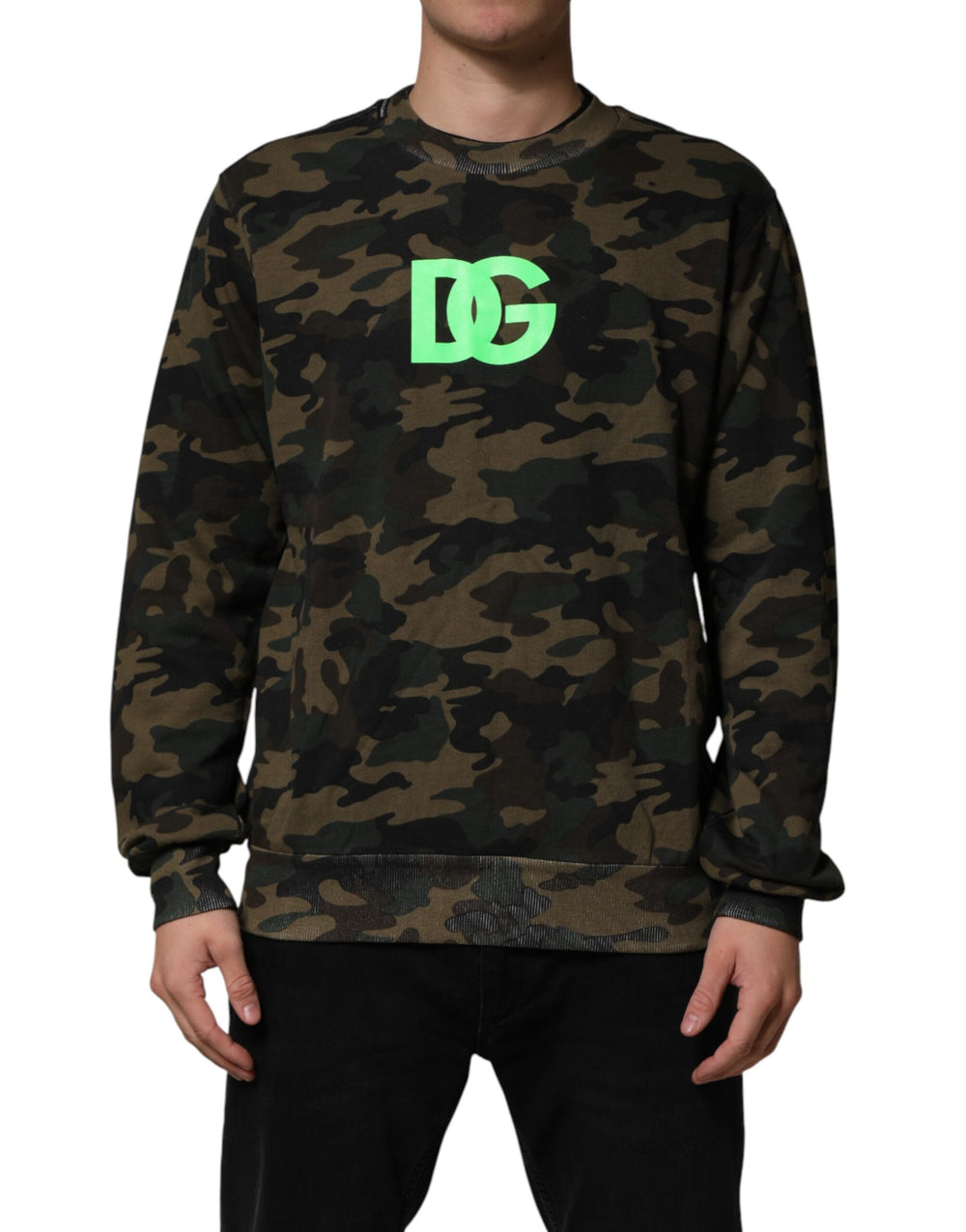 Dolce & Gabbana 100% Cotton Multicolor Camouflage Sweatshirt