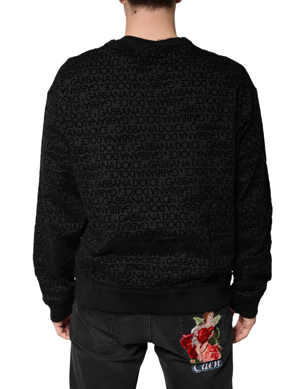 Dolce & Gabbana Cotton Crew Neck Sweatshirt in Black