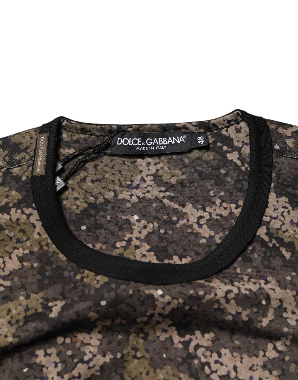 Dolce & Gabbana 100% Cotton Long-Sleeve T-Shirt in Multicolor Camouflage