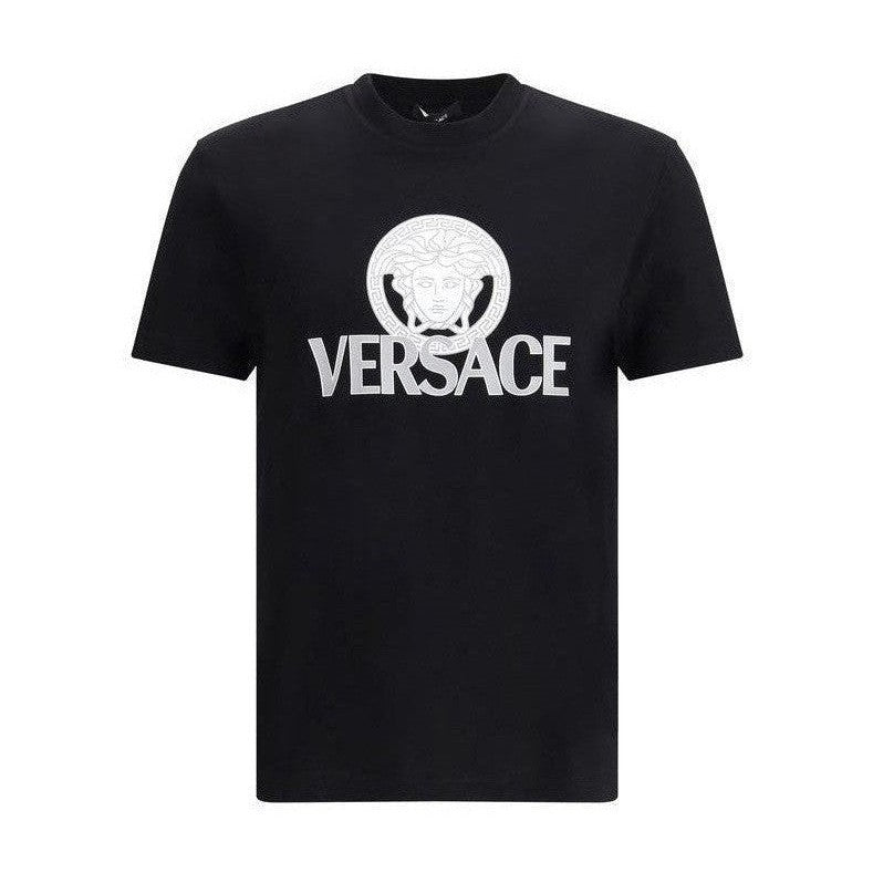Versace Black Cotton T-Shirt Medusa Logo mens luxury fashion - Mens Edit