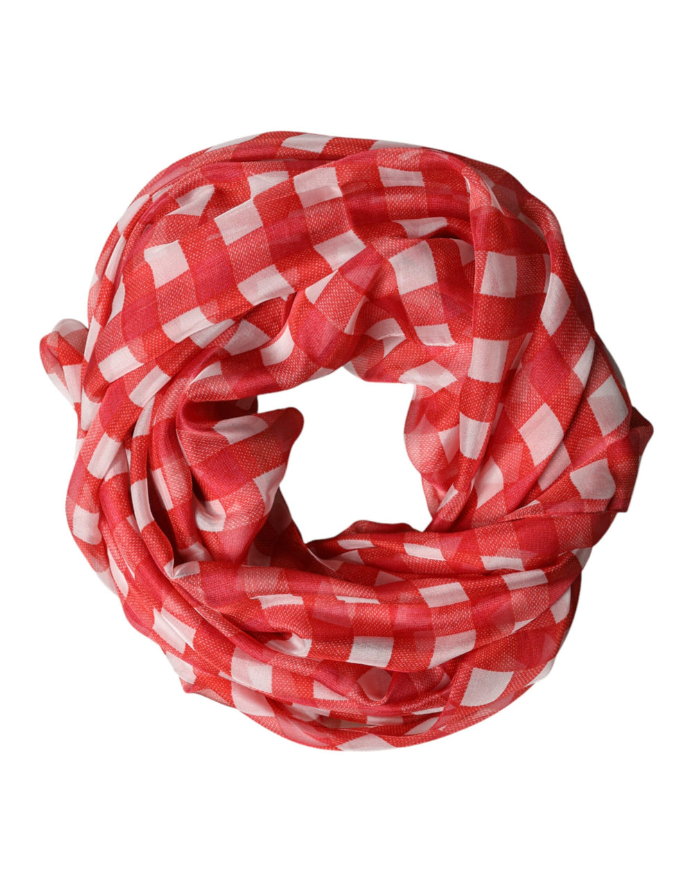 Dolce & Gabbana Silk Stole in Red and White Check