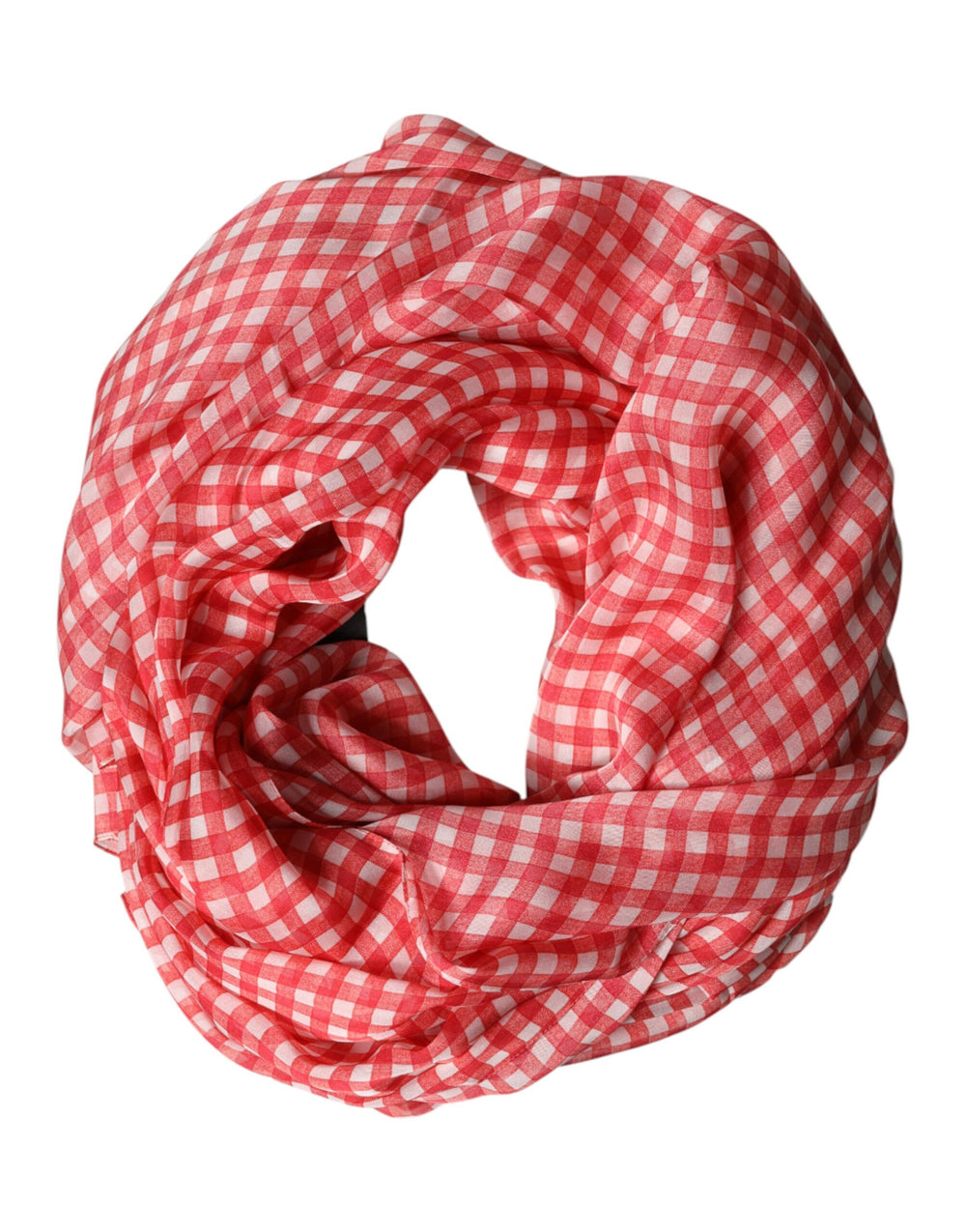 Dolce & Gabbana 100% Silk Neck Wrap Scarf in Red Check