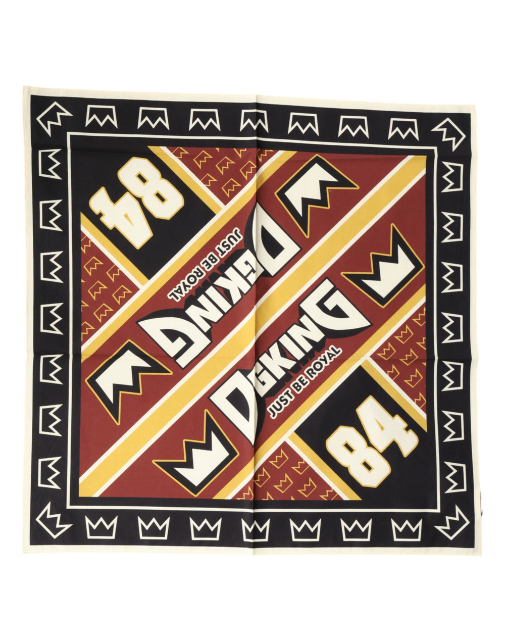 Dolce & Gabbana 100% Cotton Multicolor DG King Square Foulard 50.5 x 50 cm