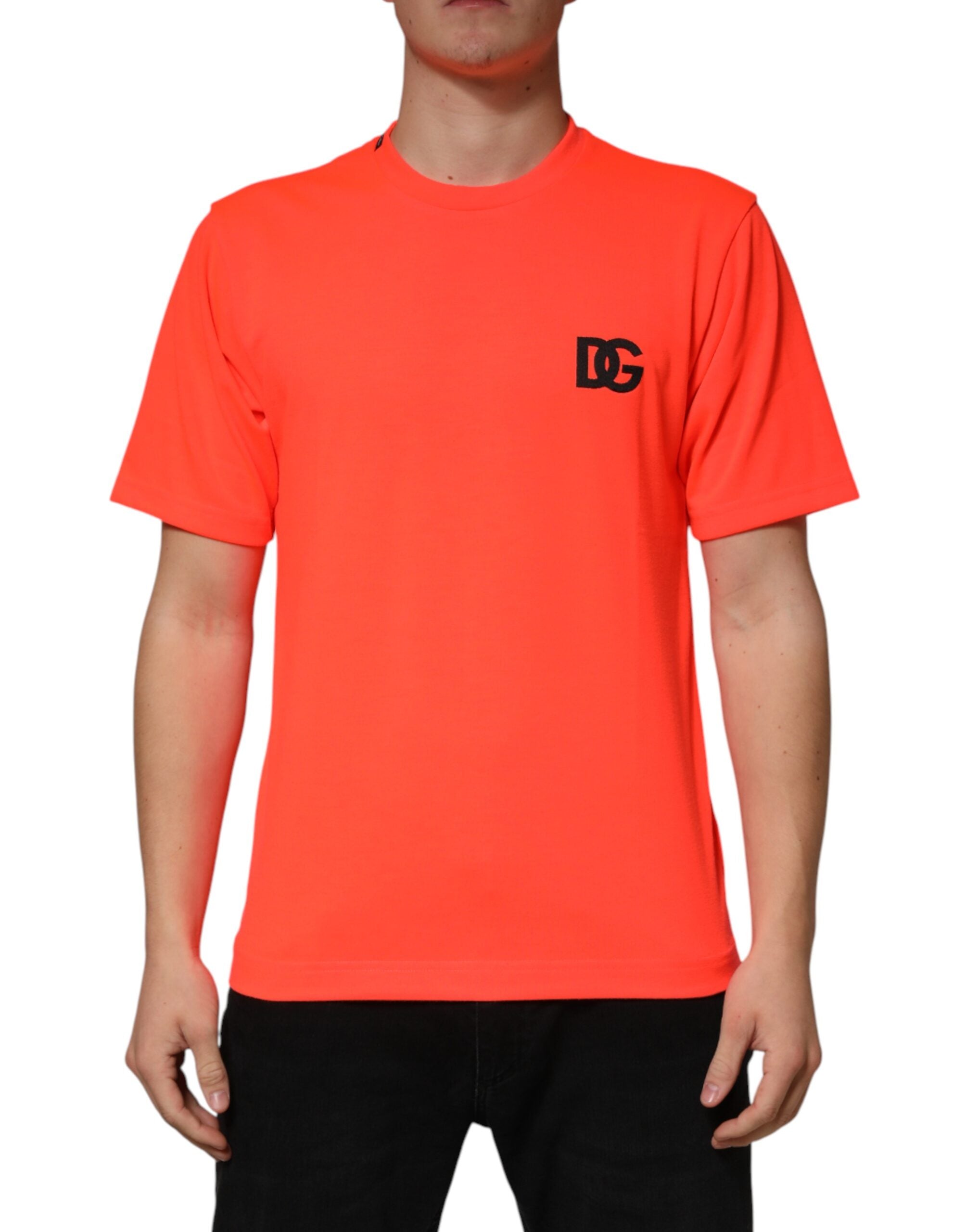 Dolce & Gabbana 100% Polyester T-shirt in Neon Orange