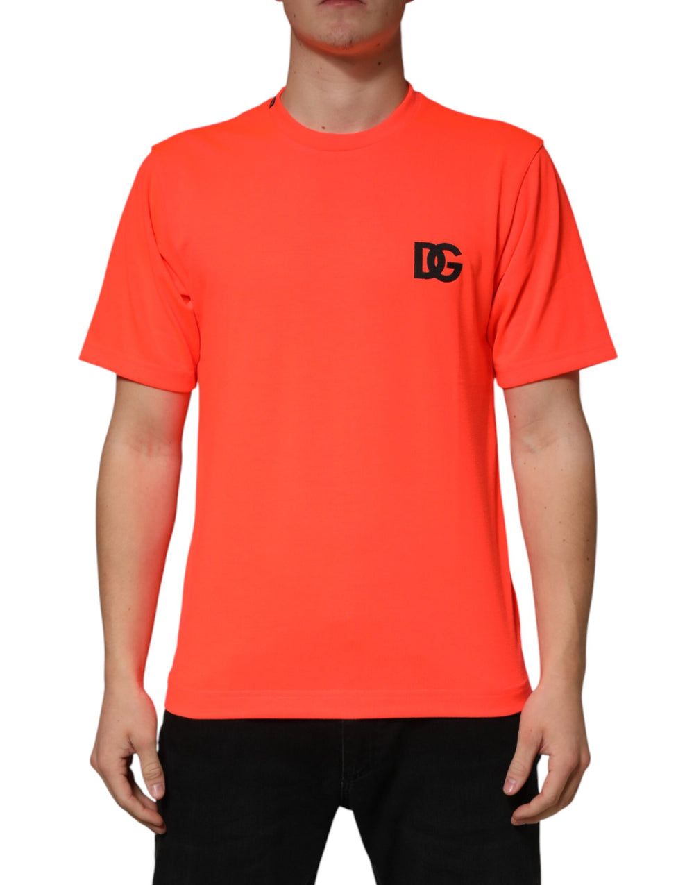 Dolce & Gabbana 100% Polyester T-shirt in Neon Orange