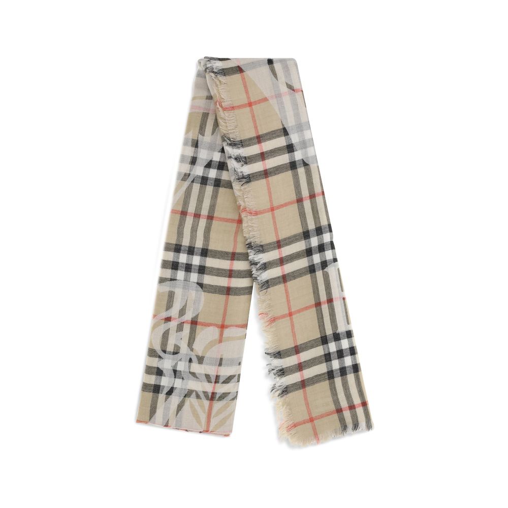 Burberry Wool and Silk Scarf in Beige