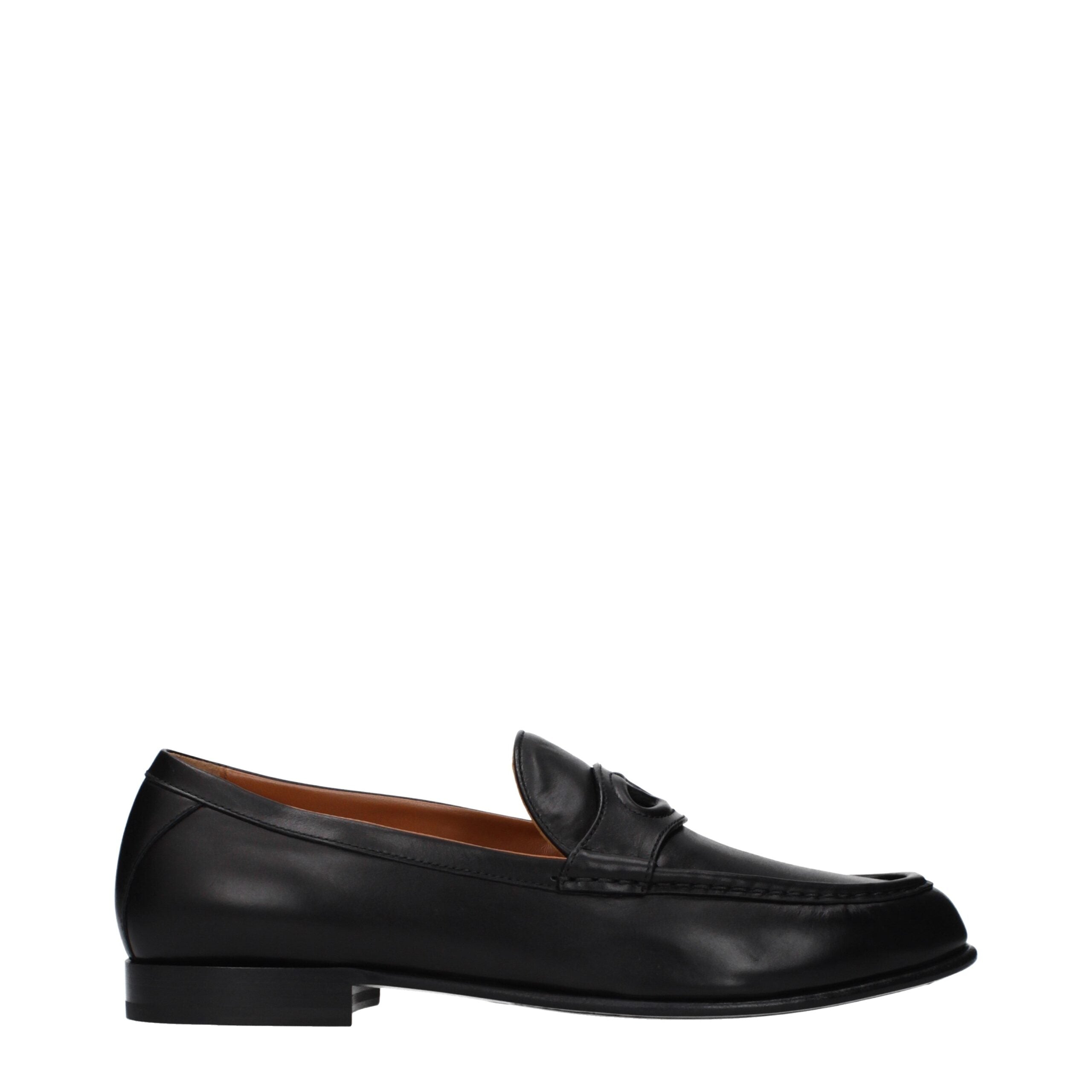 Black Leather Slip-On Loafers mens luxury fashion - Mens Edit
