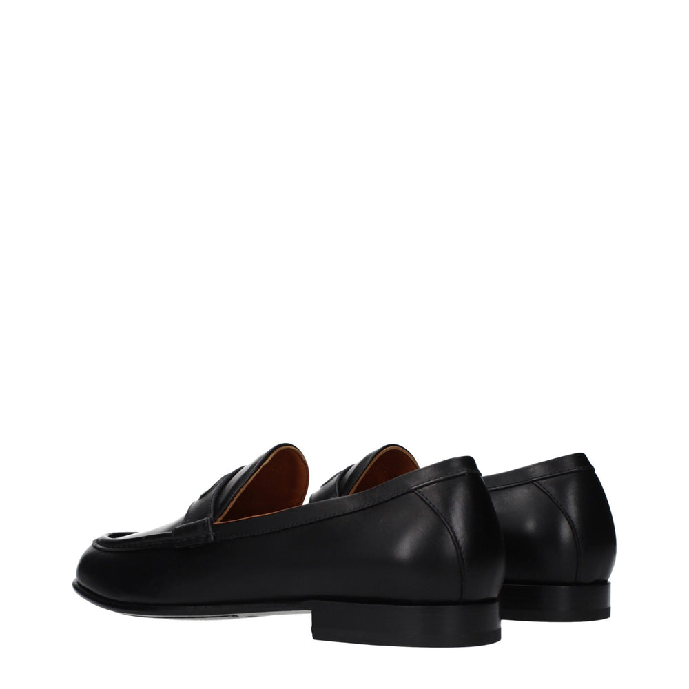 Valentino Garavani Leather Slip-On Loafers in Black