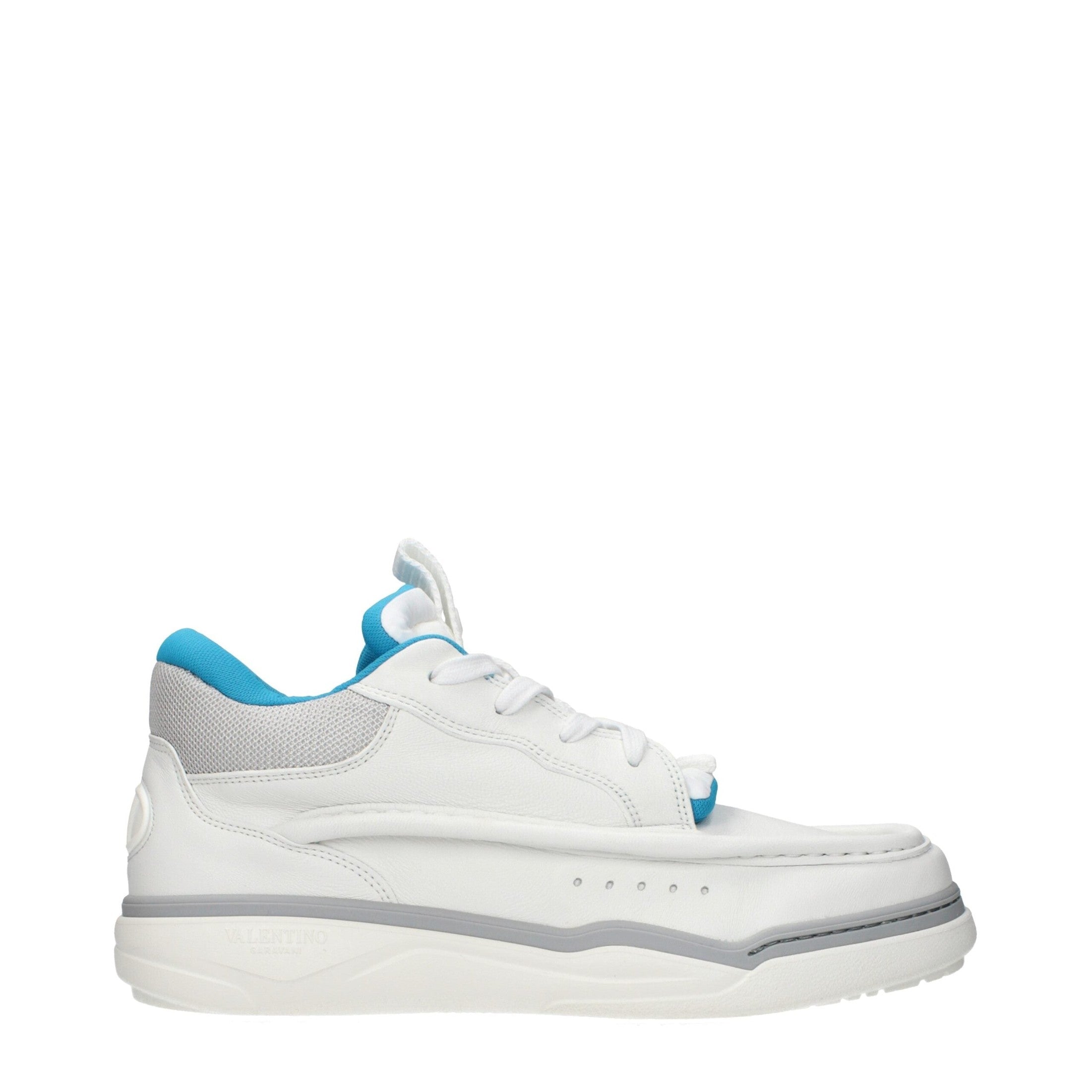 Valentino Garavani Blue Leather Low Top Sneakers Logo mens luxury fashion - Mens Edit