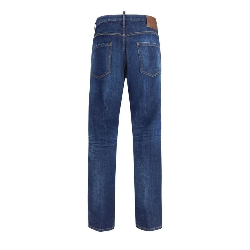 Dsquared² Blue Cotton Slim Fit Stretch Jeans