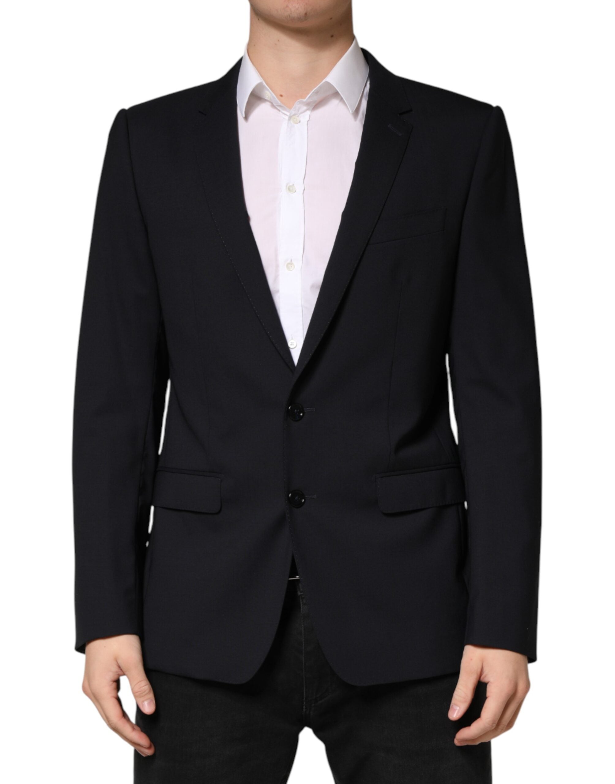 Black Wool Single Breasted 2 Button Blazer mens luxury fashion - Mens Edit