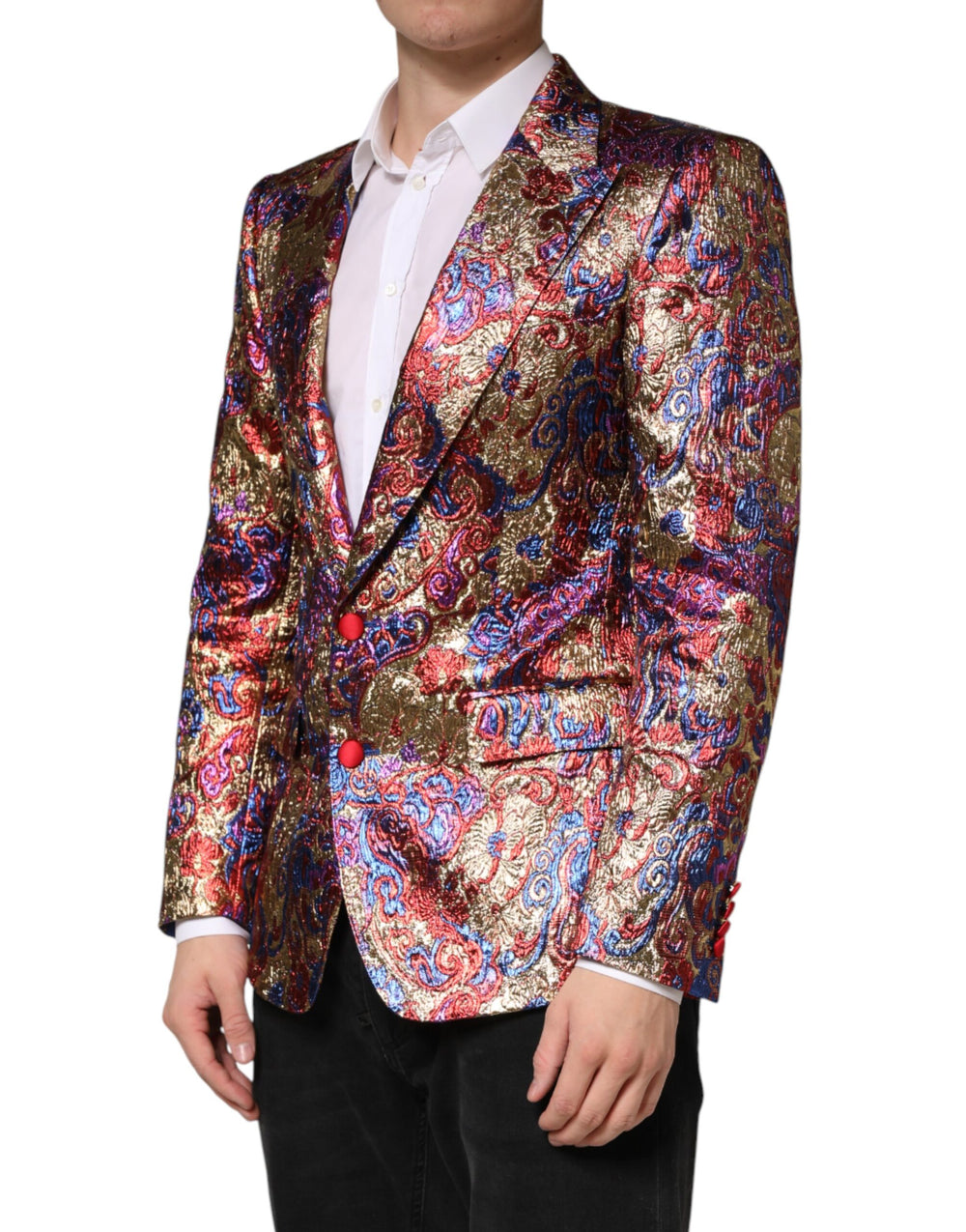 Dolce & Gabbana Multicolor Jacquard Single-Breasted Blazer