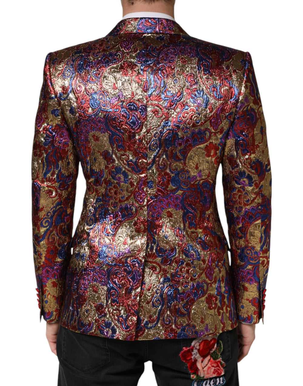 Dolce & Gabbana Multicolor Jacquard Single-Breasted Blazer