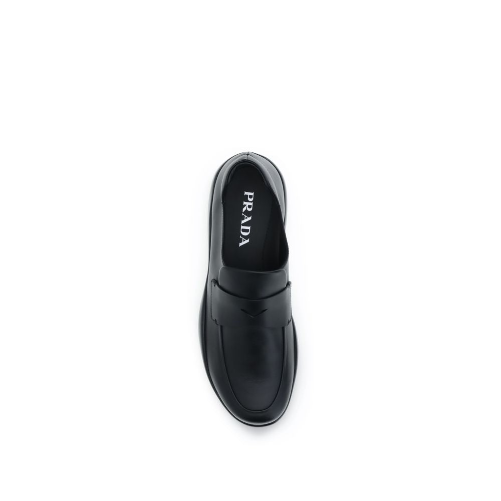 Prada Toblach Δερμάτινα Slip-On Loafers σε Μαύρο