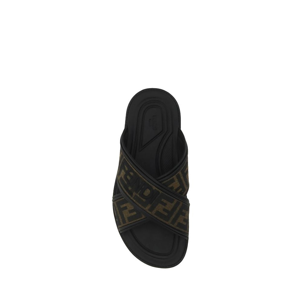 Fendi Calf Leather Sandals in Black