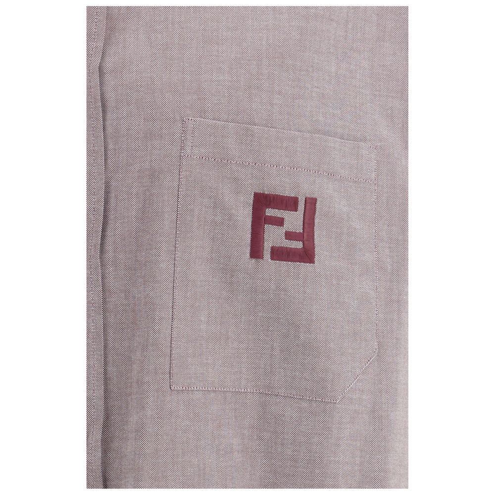 Fendi Cotton Oxford Shirt in Bordeaux