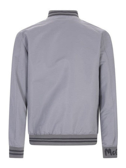 Alexander McQueen Gray Polyester Bomber mens luxury fashion - MENS EDIT