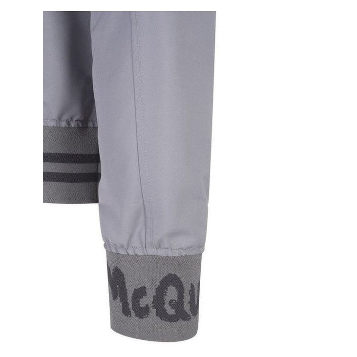 Alexander McQueen Gray Polyester Bomber mens luxury fashion - MENS EDIT