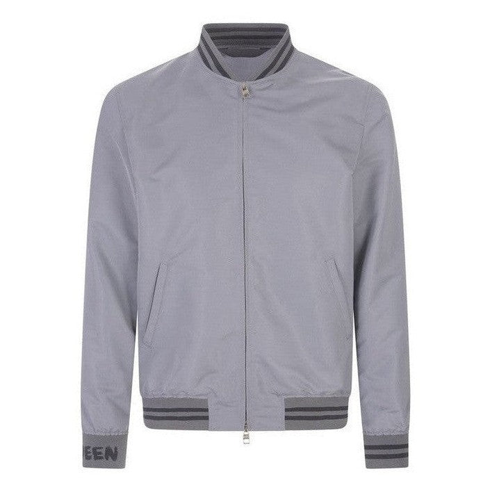 Alexander McQueen Gray Polyester Bomber mens luxury fashion - MENS EDIT