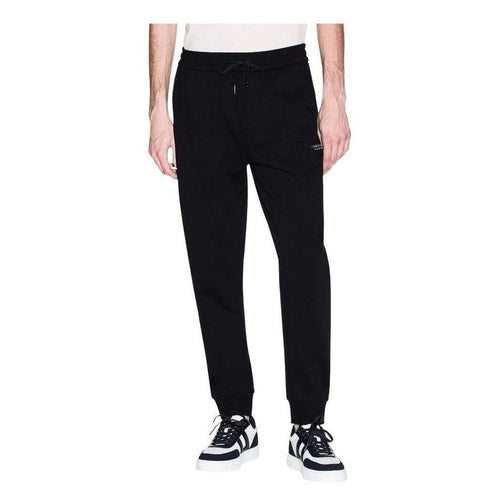 Armani Exchange Black Cotton Joggers (Workout Pants) mens luxury fashion - Mens Edit
