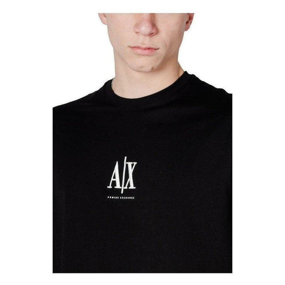 Armani Exchange Black Cotton Long Sleeve T-Shirt mens luxury fashion - Mens Edit