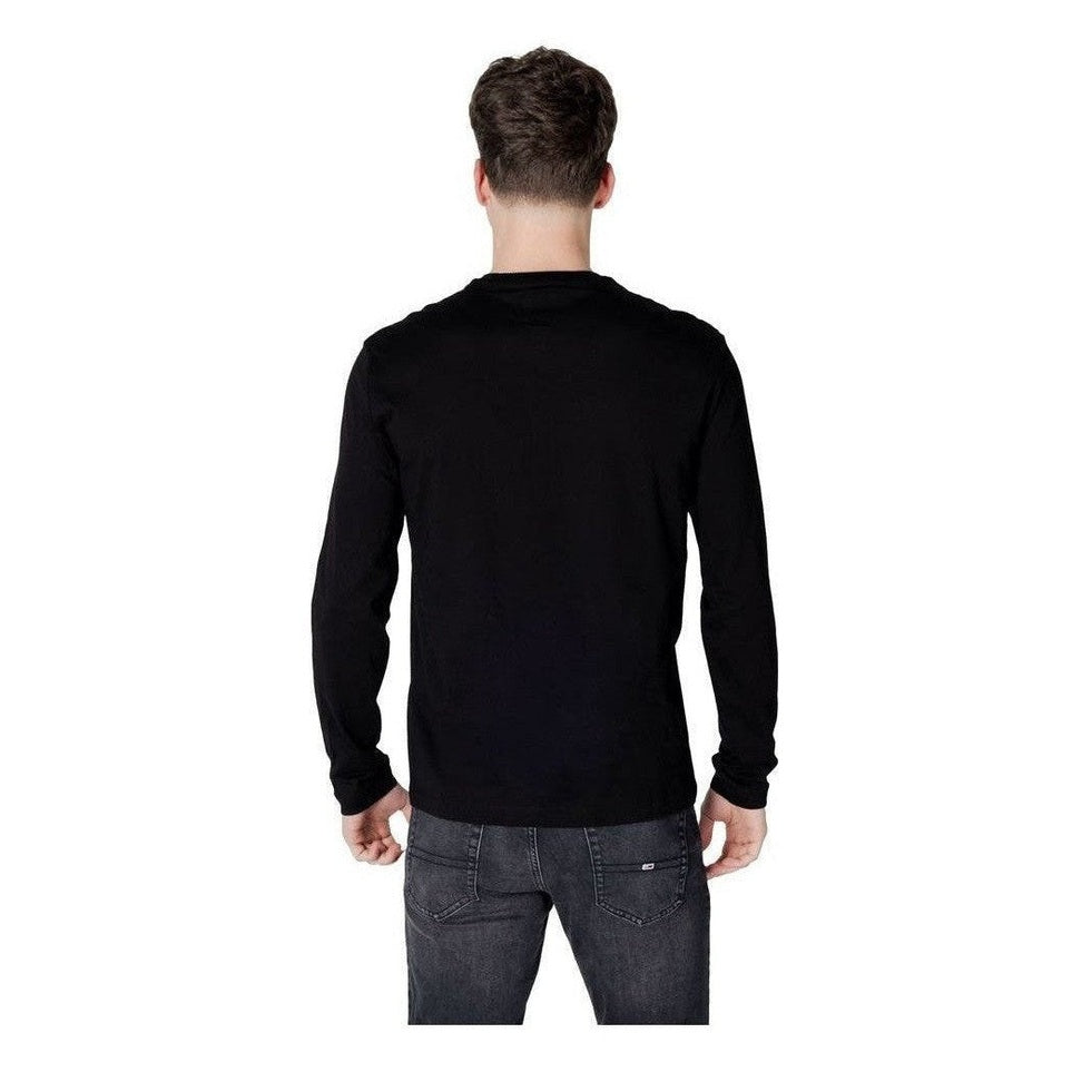 Armani Exchange Black Cotton Long Sleeve T-Shirt mens luxury fashion - Mens Edit