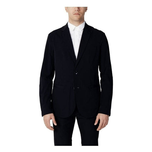 Armani Exchange Blue Cotton Blazer mens luxury fashion - Mens Edit