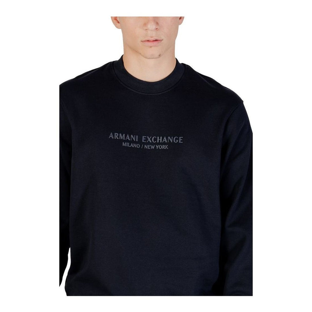 Armani Exchange Blue Cotton Sweatshirt mens luxury fashion - Mens Edit