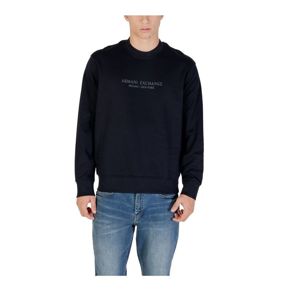 Armani Exchange Blue Cotton Sweatshirt mens luxury fashion - Mens Edit