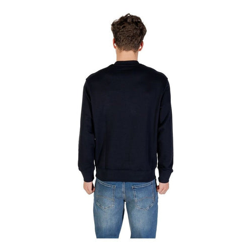Armani Exchange Blue Cotton Sweatshirt mens luxury fashion - Mens Edit