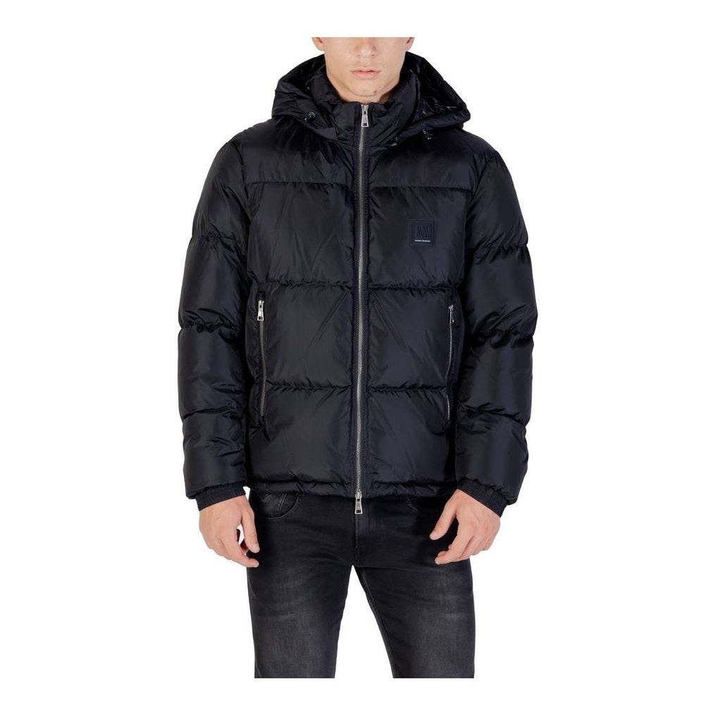 Armani Exchange Blue Polyamide Coat mens luxury fashion - Mens Edit