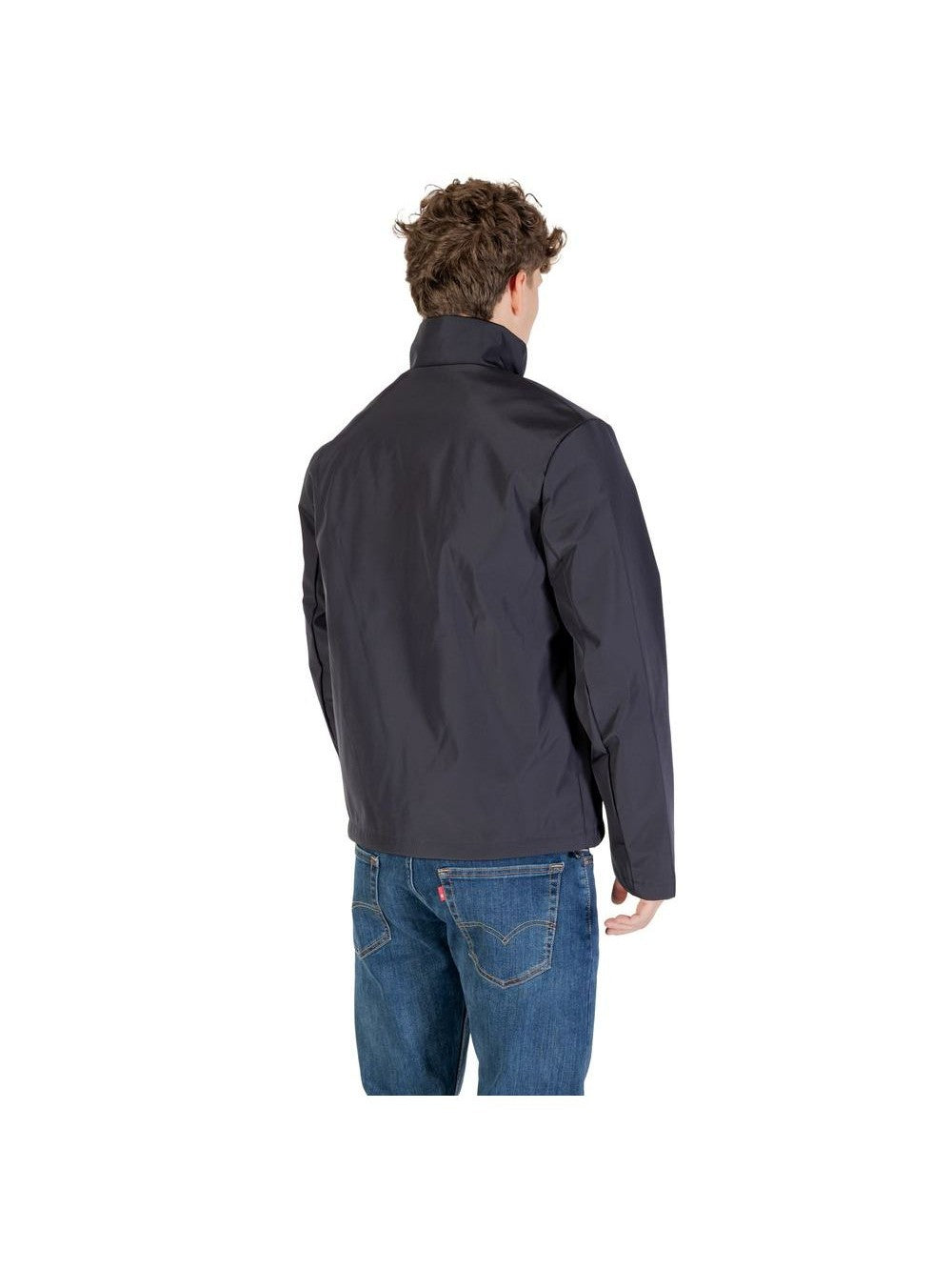 Armani Exchange Blue Polyester Full - Length Jacket mens luxury fashion - Mens Edit