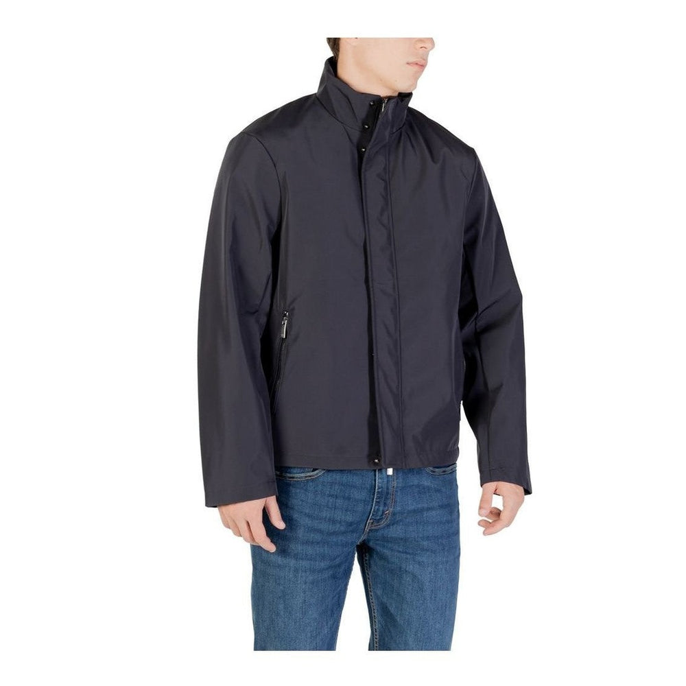 Armani Exchange Blue Polyester Full - Length Jacket mens luxury fashion - Mens Edit