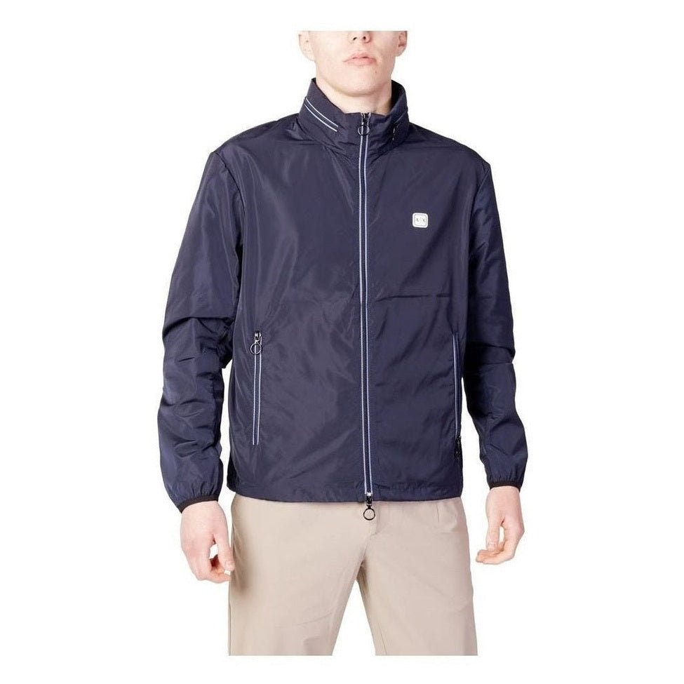 Armani Exchange Blue Polyester Shell Jacket mens luxury fashion - Mens Edit