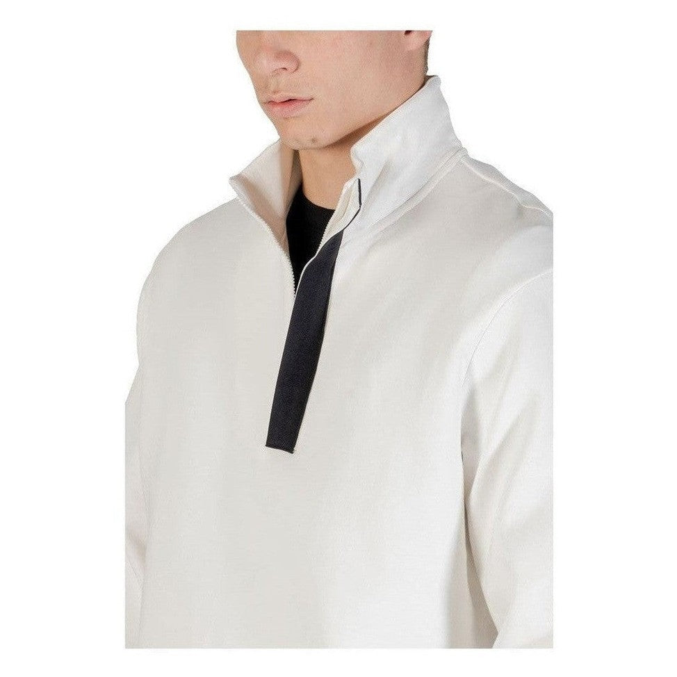 Armani Exchange Cream Cotton Sweatshirt mens luxury fashion - Mens Edit