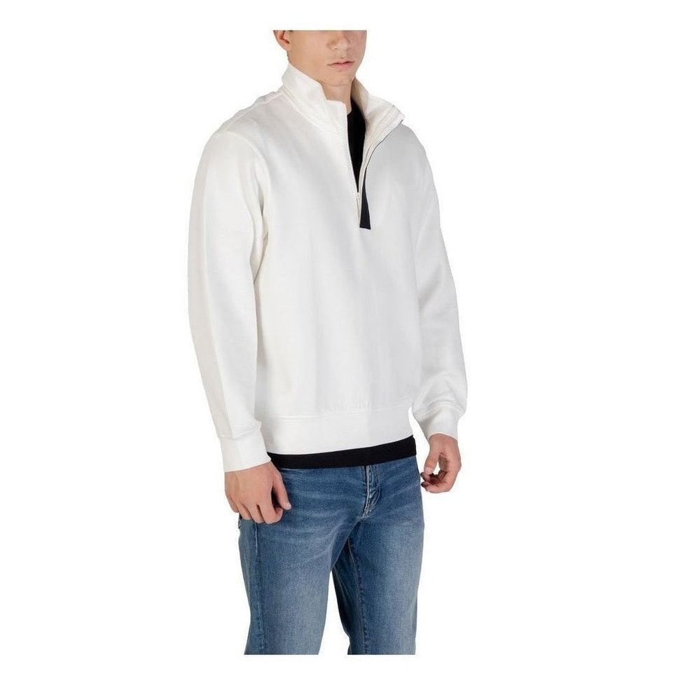 Armani Exchange Cream Cotton Sweatshirt mens luxury fashion - Mens Edit