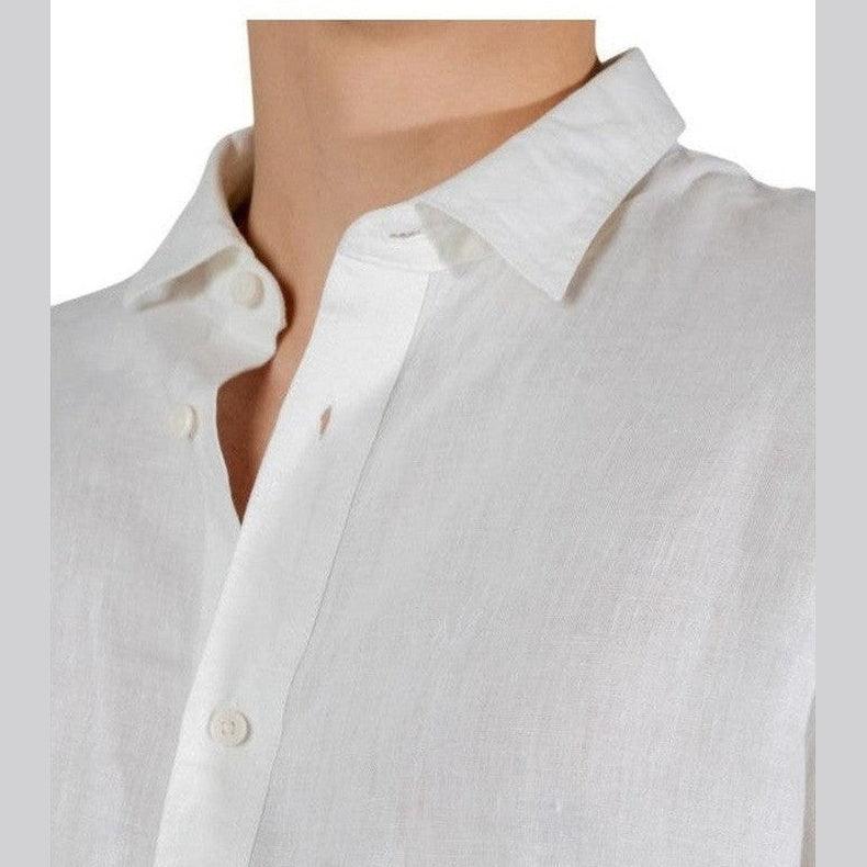 Armani Exchange White Linen Dress Shirt mens luxury fashion - Mens Edit