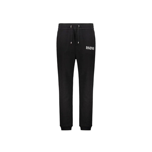 Balmain Black Cotton Joggers (Workout Pants) mens luxury fashion - Mens Edit