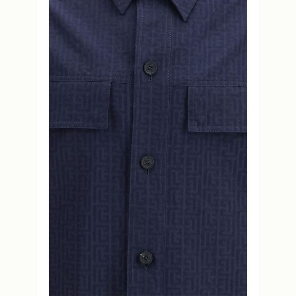 Balmain Blue Cotton Coat mens luxury fashion - Mens Edit