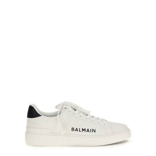 Balmain White Calf Leather Bos Taurus Low Top Sneakers mens luxury fashion - Mens Edit