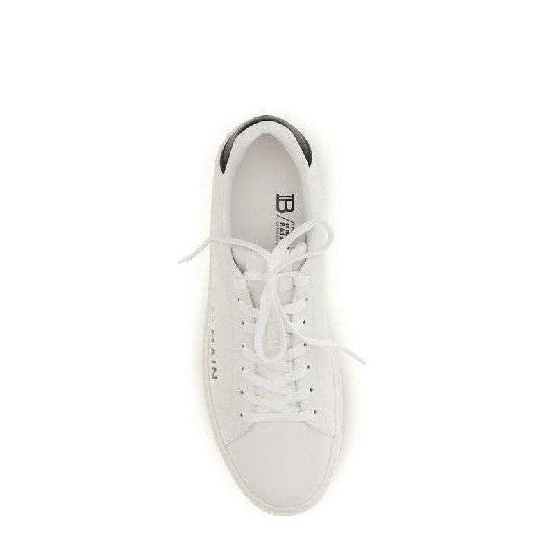 Balmain White Calf Leather Bos Taurus Low Top Sneakers mens luxury fashion - Mens Edit