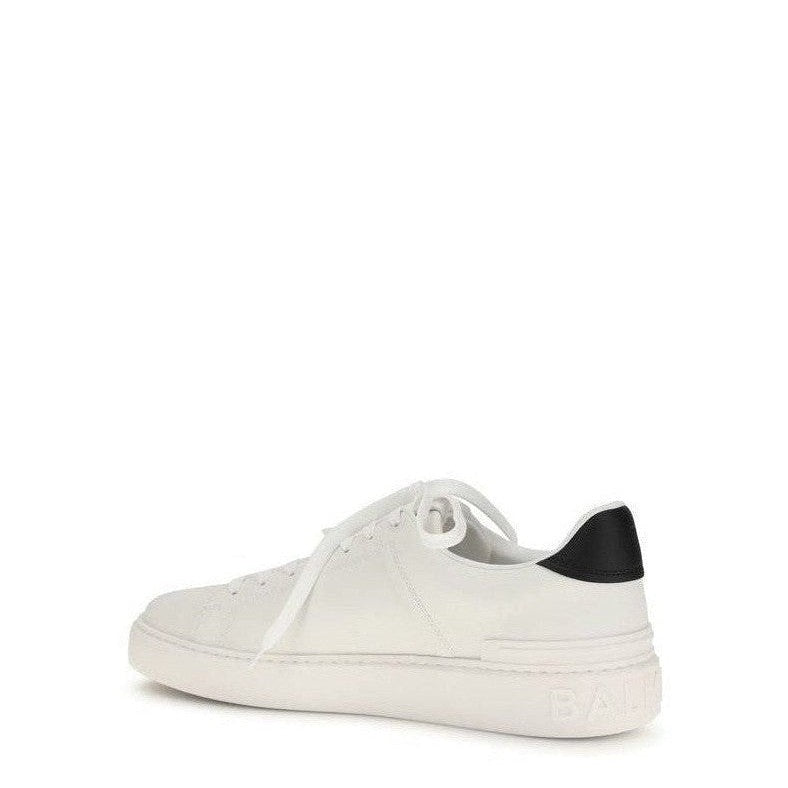Balmain White Calf Leather Bos Taurus Low Top Sneakers mens luxury fashion - Mens Edit