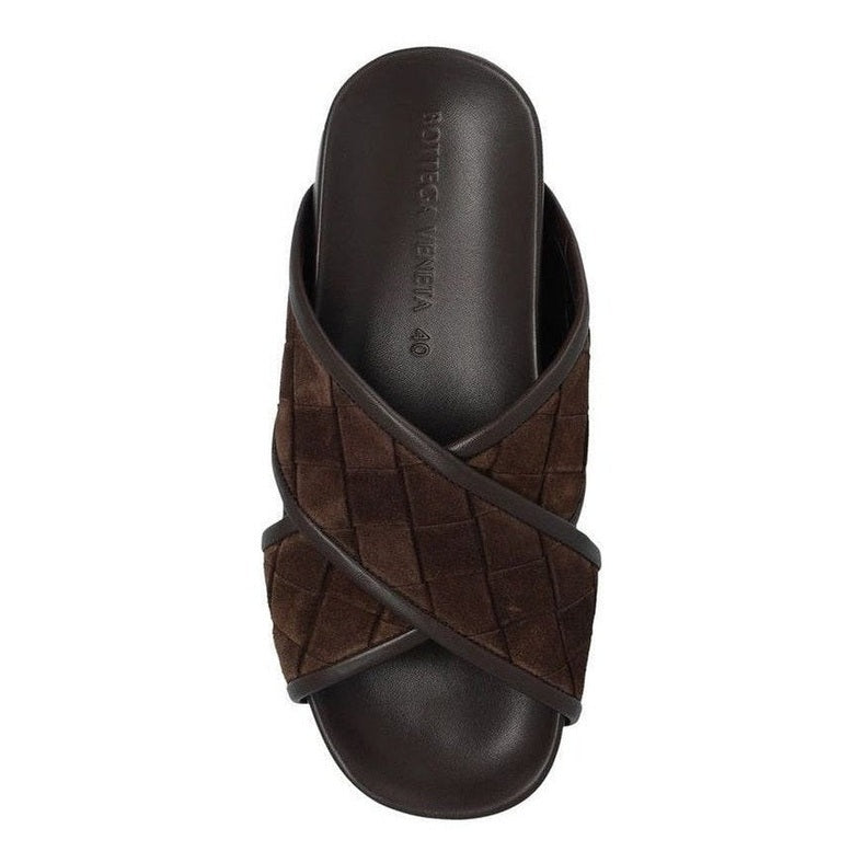 Bottega Veneta Brown Lamb Leather Sandals mens luxury fashion - Mens Edit