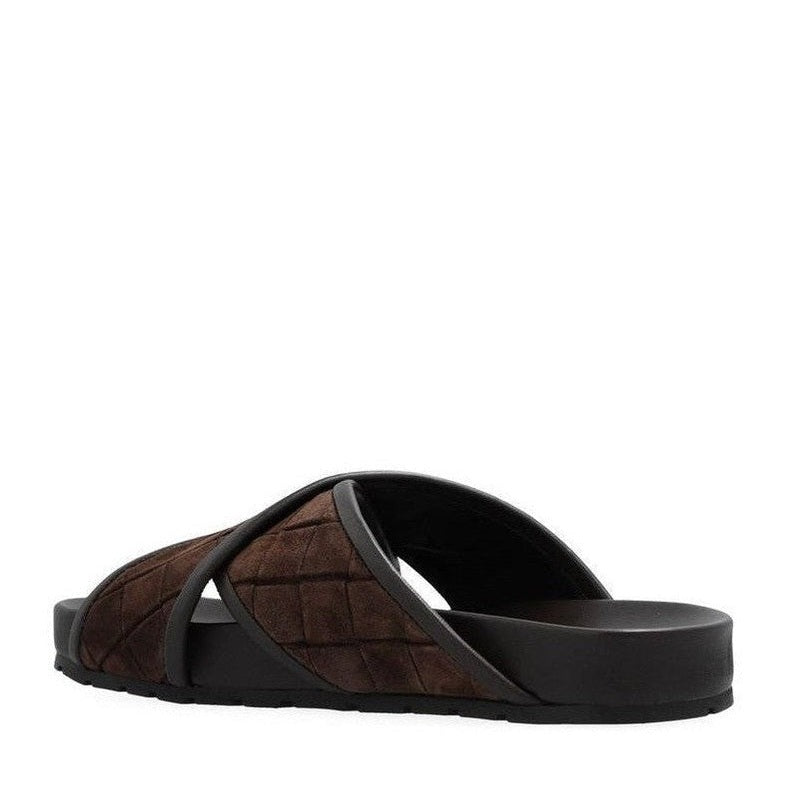 Bottega Veneta Brown Lamb Leather Sandals mens luxury fashion - Mens Edit