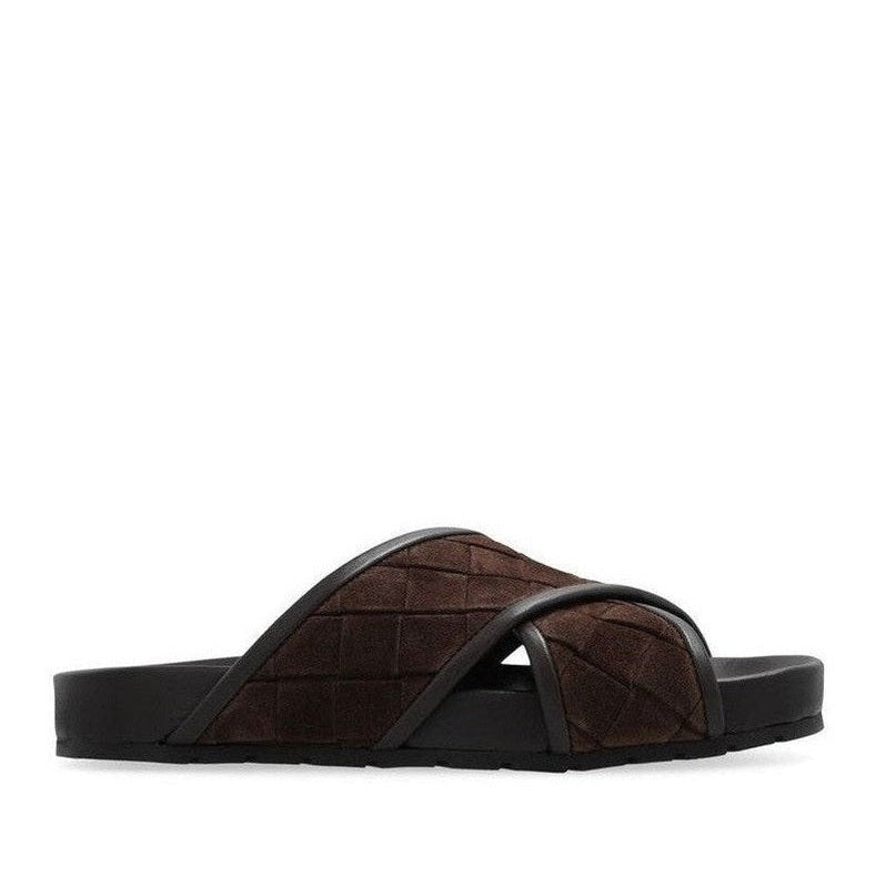 Bottega Veneta Brown Lamb Leather Sandals mens luxury fashion - Mens Edit