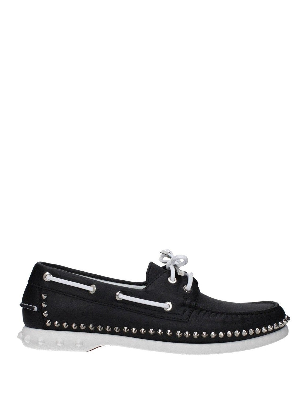 Christian Louboutin Black Leather Slip - On Loafers mens luxury fashion - MENS EDIT