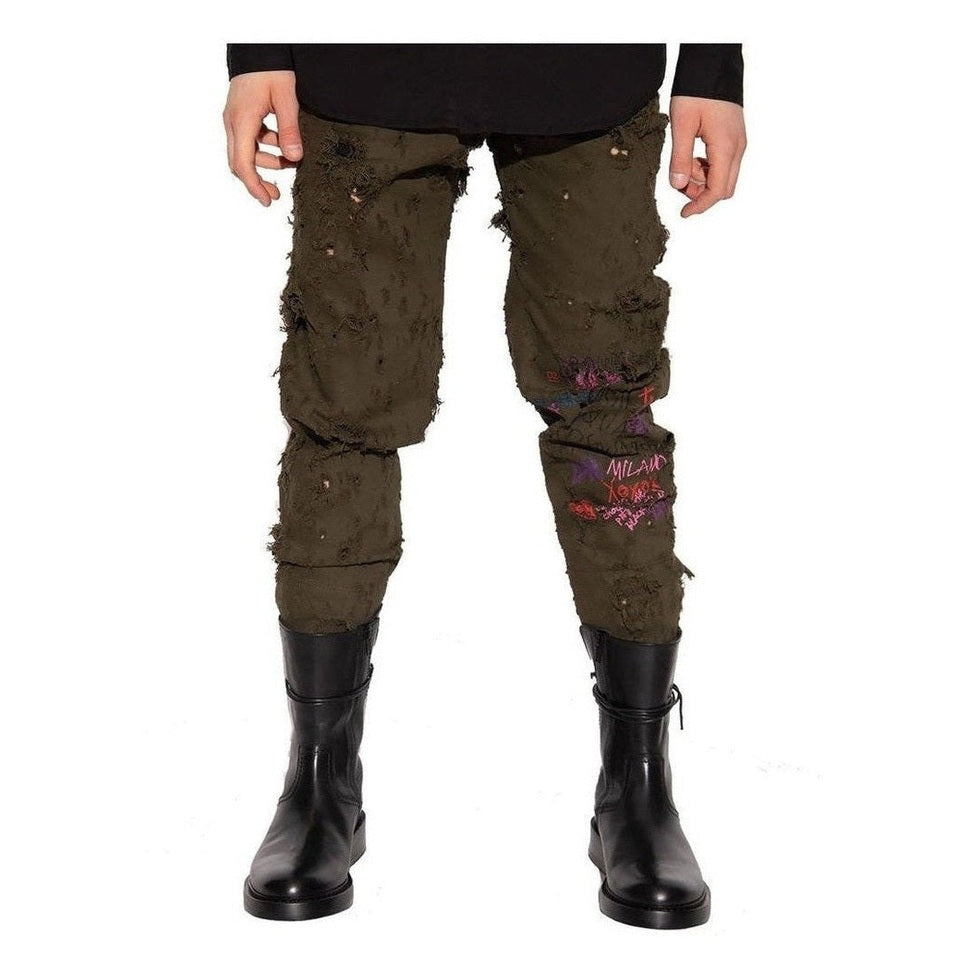 Dsquared² Bicolor Cotton Casual Pants mens luxury fashion - Mens Edit