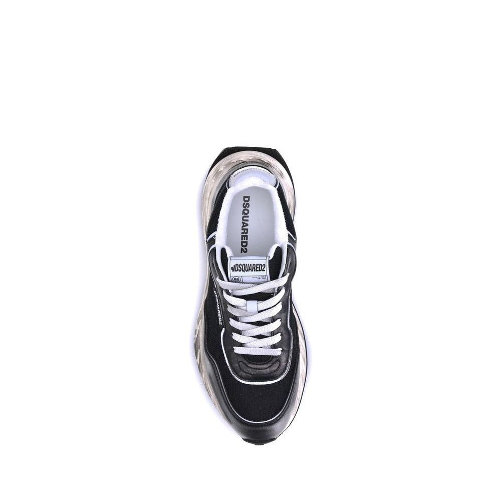 Dsquared² Black Calf Leather Bos Taurus Athletic Sneakers mens luxury fashion - Mens Edit