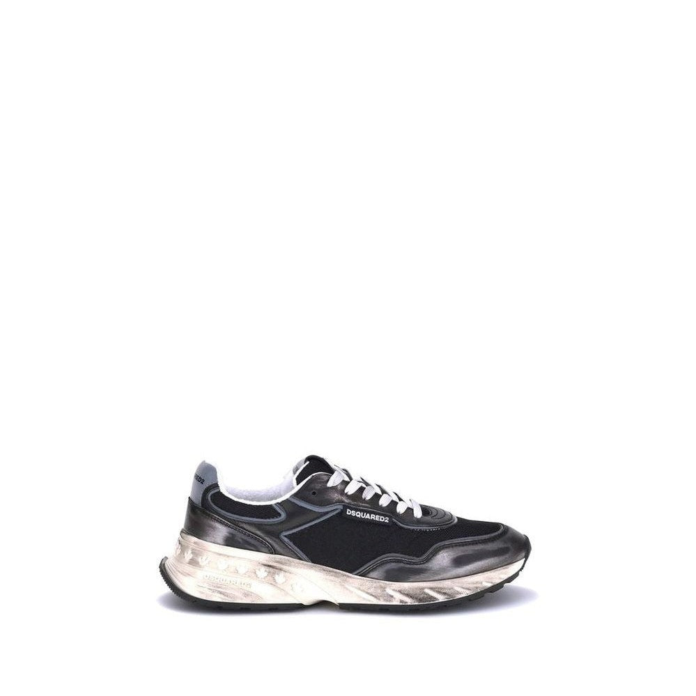 Dsquared² Black Calf Leather Bos Taurus Athletic Sneakers mens luxury fashion - Mens Edit